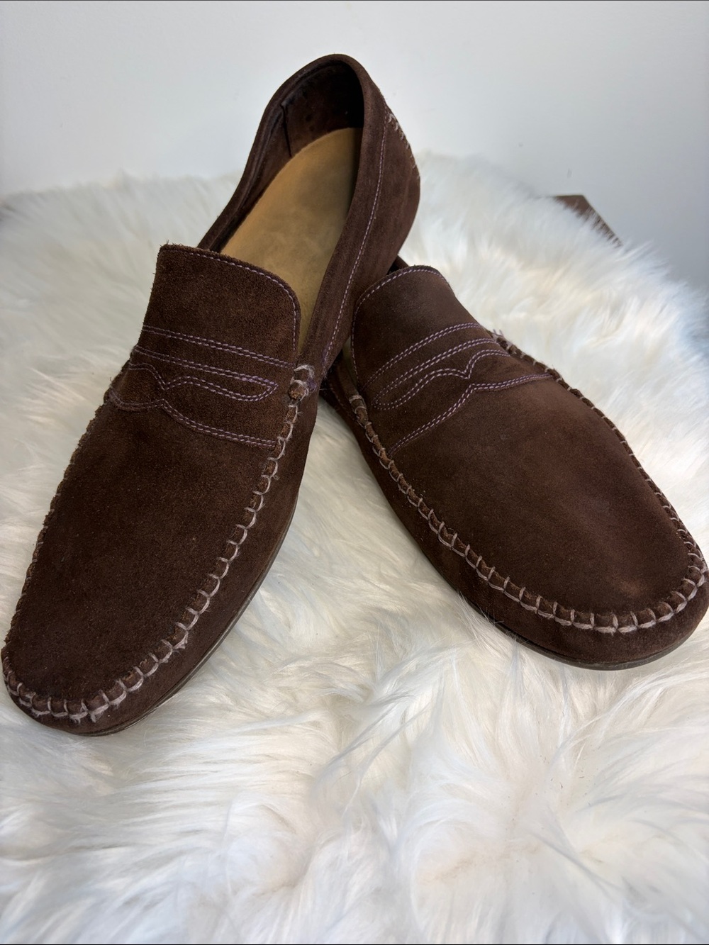 TED BAKER Men's Brown Suede Penny Loafers SIZE 12